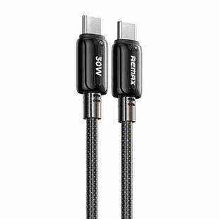 REMAX RC-C036 1.2m 30W Type-C to Type-C Transparent Braided Fast Charging Cable(Black)