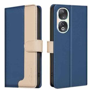 For Honor 90 5G Color Matching RFID Anti-theft Leather Phone Case(Blue)