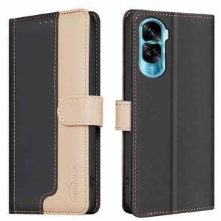 For Honor 90 Lite / X50i Color Matching RFID Anti-theft Leather Phone Case(Black)
