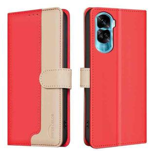 For Honor 90 Lite / X50i Color Matching RFID Anti-theft Leather Phone Case(Red)