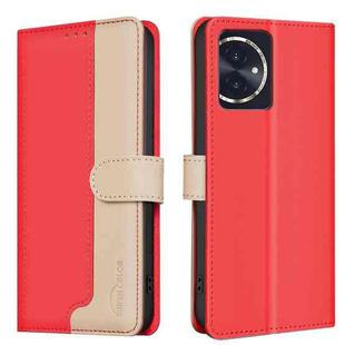 For Honor 100 Color Matching RFID Anti-theft Leather Phone Case(Red)