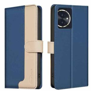 For Honor 100 Color Matching RFID Anti-theft Leather Phone Case(Blue)