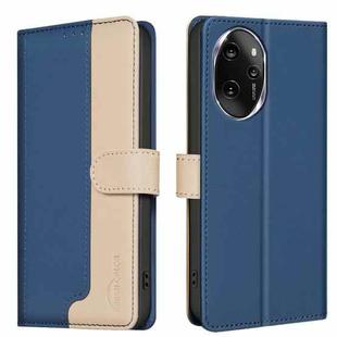 For Honor 100 Pro Color Matching RFID Anti-theft Leather Phone Case(Blue)