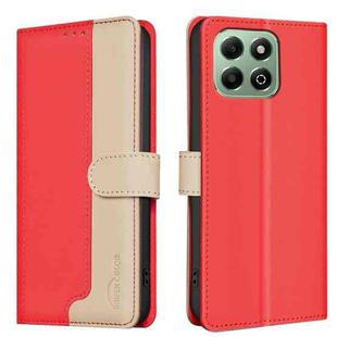 For Honor X6b Color Matching RFID Anti-theft Leather Phone Case(Red)