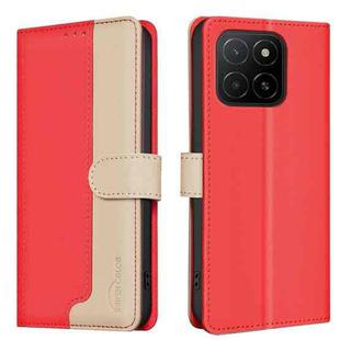 For Honor X5b Color Matching RFID Anti-theft Leather Phone Case(Red)