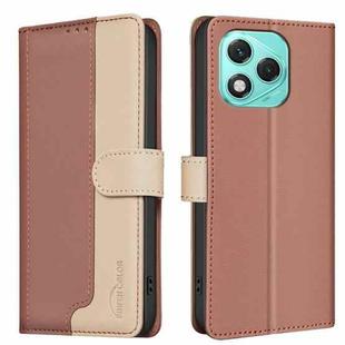For Honor 400 Lite Color Matching RFID Anti-theft Leather Phone Case(Brown)