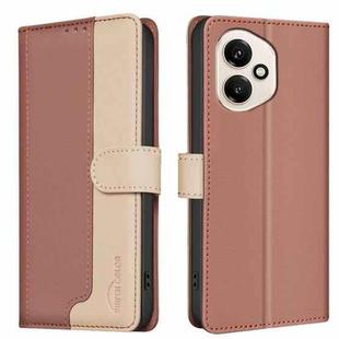For Honor 400 Global 156.5mm Color Matching RFID Anti-theft Leather Phone Case(Brown)