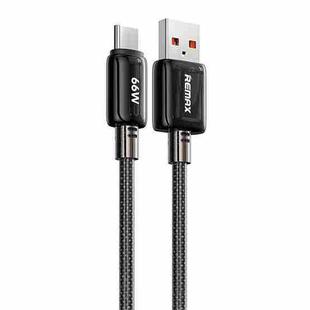 REMAX RC-C025 1.2m 66W USB to Type-C Transparent Braided Fast Charging Cable(Black)