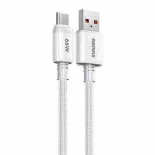 REMAX RC-C025 1.2m 66W USB to Type-C Transparent Braided Fast Charging Cable(White)