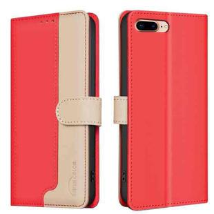For iPhone SE 2022 / SE 2020 / 8 / 7 Color Matching RFID Anti-theft Leather Phone Case(Red)