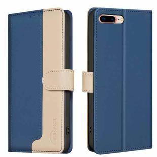 For iPhone SE 2022 / SE 2020 / 8 / 7 Color Matching RFID Anti-theft Leather Phone Case(Blue)