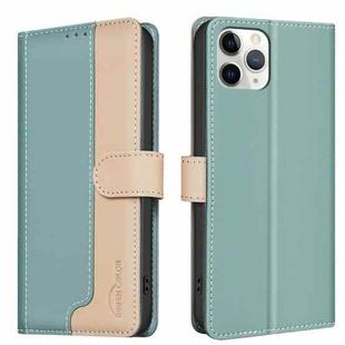 For iPhone 11 Pro Color Matching RFID Anti-theft Leather Phone Case(Green)