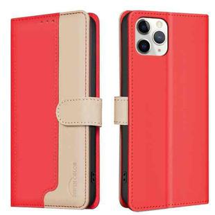 For iPhone 11 Pro Color Matching RFID Anti-theft Leather Phone Case(Red)