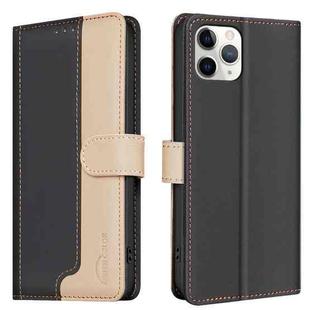 For iPhone 12 Pro Max Color Matching RFID Anti-theft Leather Phone Case(Black)