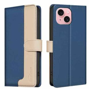 For iPhone 14 / 13 Color Matching RFID Anti-theft Leather Phone Case(Blue)