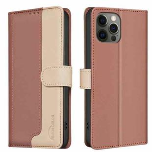 For iPhone 13 Pro Max Color Matching RFID Anti-theft Leather Phone Case(Brown)