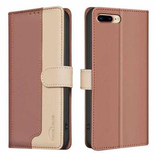 For iPhone SE 2024 Color Matching RFID Anti-theft Leather Phone Case(Brown)