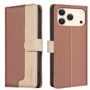 For iPhone 17 Pro Max Color Matching RFID Anti-theft Leather Phone Case(Brown)