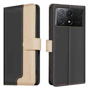 For Xiaomi Poco X6 Pro / Redmi K70E Color Matching RFID Anti-theft Leather Phone Case(Black)