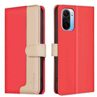 For Xiaomi Poco F3 / Mi 11i Color Matching RFID Anti-theft Leather Phone Case(Red)
