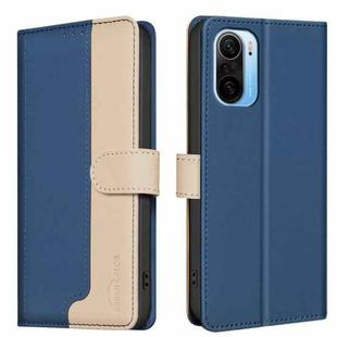 For Xiaomi Poco F3 / Mi 11i Color Matching RFID Anti-theft Leather Phone Case(Blue)