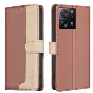 For Xiaomi 13T / Redmi K60 Ultra Color Matching RFID Anti-theft Leather Phone Case(Brown)