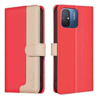 For Xiaomi Poco C55 / Redmi 12C Color Matching RFID Anti-theft Leather Phone Case(Red)