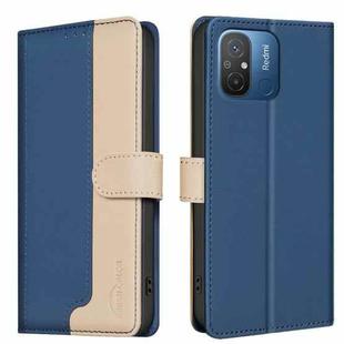 For Xiaomi Poco C55 / Redmi 12C Color Matching RFID Anti-theft Leather Phone Case(Blue)