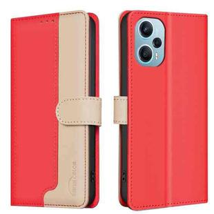 For Xiaomi Poco F5 5G Color Matching RFID Anti-theft Leather Phone Case(Red)