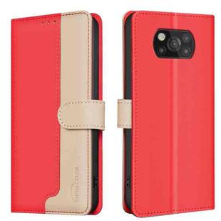 For Xiaomi Poco X3 / X3 NFC Color Matching RFID Anti-theft Leather Phone Case(Red)