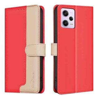 For Xiaomi Poco X5 Pro Color Matching RFID Anti-theft Leather Phone Case(Red)