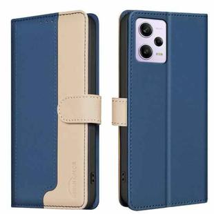 For Xiaomi Poco X5 Pro Color Matching RFID Anti-theft Leather Phone Case(Blue)