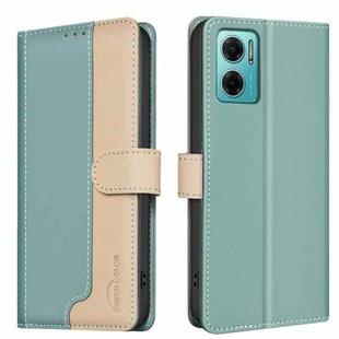 For Xiaomi Redmi 10 5G / Note 11E Color Matching RFID Anti-theft Leather Phone Case(Green)