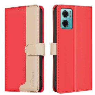 For Xiaomi Redmi 10 5G / Note 11E Color Matching RFID Anti-theft Leather Phone Case(Red)