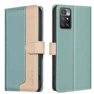 For Xiaomi Redmi 10 2022 / Note 11 4G Color Matching RFID Anti-theft Leather Phone Case(Green)