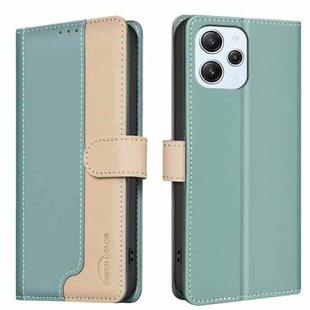 For Xiaomi Redmi 12 4G Color Matching RFID Anti-theft Leather Phone Case(Green)