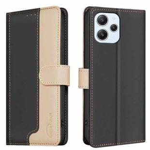 For Xiaomi Redmi 12 4G Color Matching RFID Anti-theft Leather Phone Case(Black)