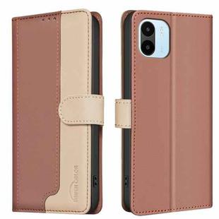 For Xiaomi Redmi A1 / A1+ / A2 Color Matching RFID Anti-theft Leather Phone Case(Brown)