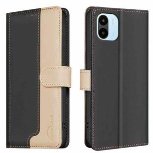 For Xiaomi Redmi A1 / A1+ / A2 Color Matching RFID Anti-theft Leather Phone Case(Black)