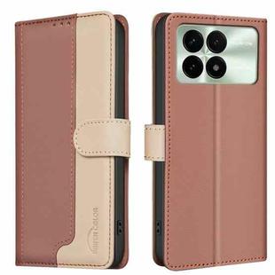 For Xiaomi Redmi K70 / K70 Pro Color Matching RFID Anti-theft Leather Phone Case(Brown)