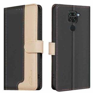 For Xiaomi Redmi 10X 4G / Note 9 Color Matching RFID Anti-theft Leather Phone Case(Black)