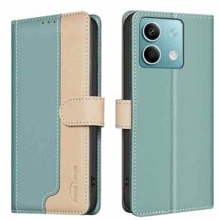 For Xiaomi Redmi Note 13 4G Global Color Matching RFID Anti-theft Leather Phone Case(Green)