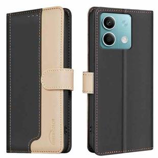 For Xiaomi Redmi Note 13 5G Color Matching RFID Anti-theft Leather Phone Case(Black)