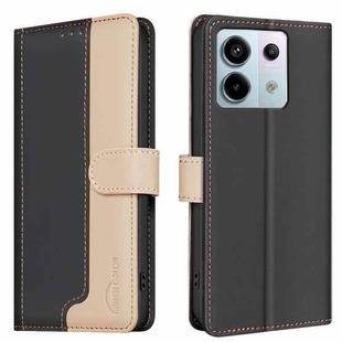 For Xiaomi Redmi Note 13 Pro 4G Global Color Matching RFID Anti-theft Leather Phone Case(Black)