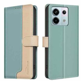 For Xiaomi Redmi Note 13 Pro 5G Color Matching RFID Anti-theft Leather Phone Case(Green)