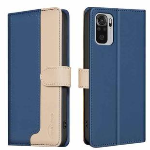 For Xiaomi Redmi Note 10 4G / 10S Color Matching RFID Anti-theft Leather Phone Case(Blue)
