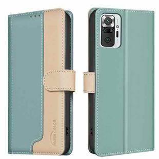 For Xiaomi Redmi Note 10 Pro / 10 Pro Max Color Matching RFID Anti-theft Leather Phone Case(Green)