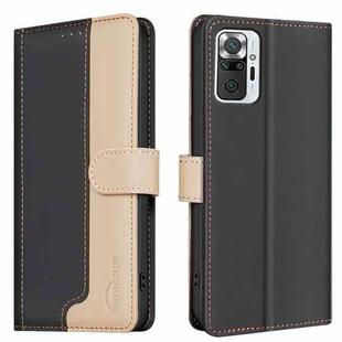 For Xiaomi Redmi Note 10 Pro / 10 Pro Max Color Matching RFID Anti-theft Leather Phone Case(Black)
