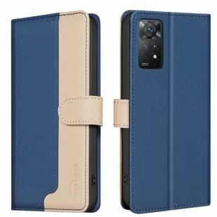 For Xiaomi Redmi Note 11 Pro / 11 Pro 5G Global Color Matching RFID Anti-theft Leather Phone Case(Blue)