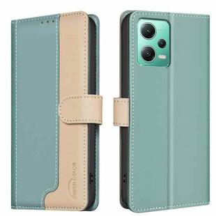 For Xiaomi Redmi Note 12 5G Global / Poco X5 Color Matching RFID Anti-theft Leather Phone Case(Green)